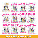 Bluey SVG Bundle, Bluey Birthday SVG, Bluey Alphabet SVG, Bluey and Family Clipart PNG Vector Files
