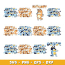 Bluey SVG Bundle, Bluey Birthday SVG, Bluey Alphabet SVG, Bluey and Family Clipart PNG Vector Files