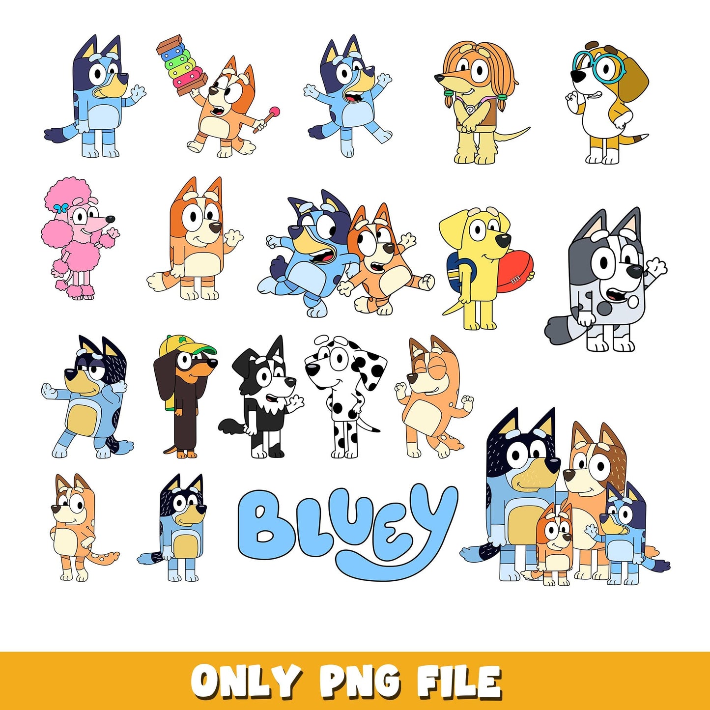 Bluey Characters png, Bluey bundle png, cartoon png