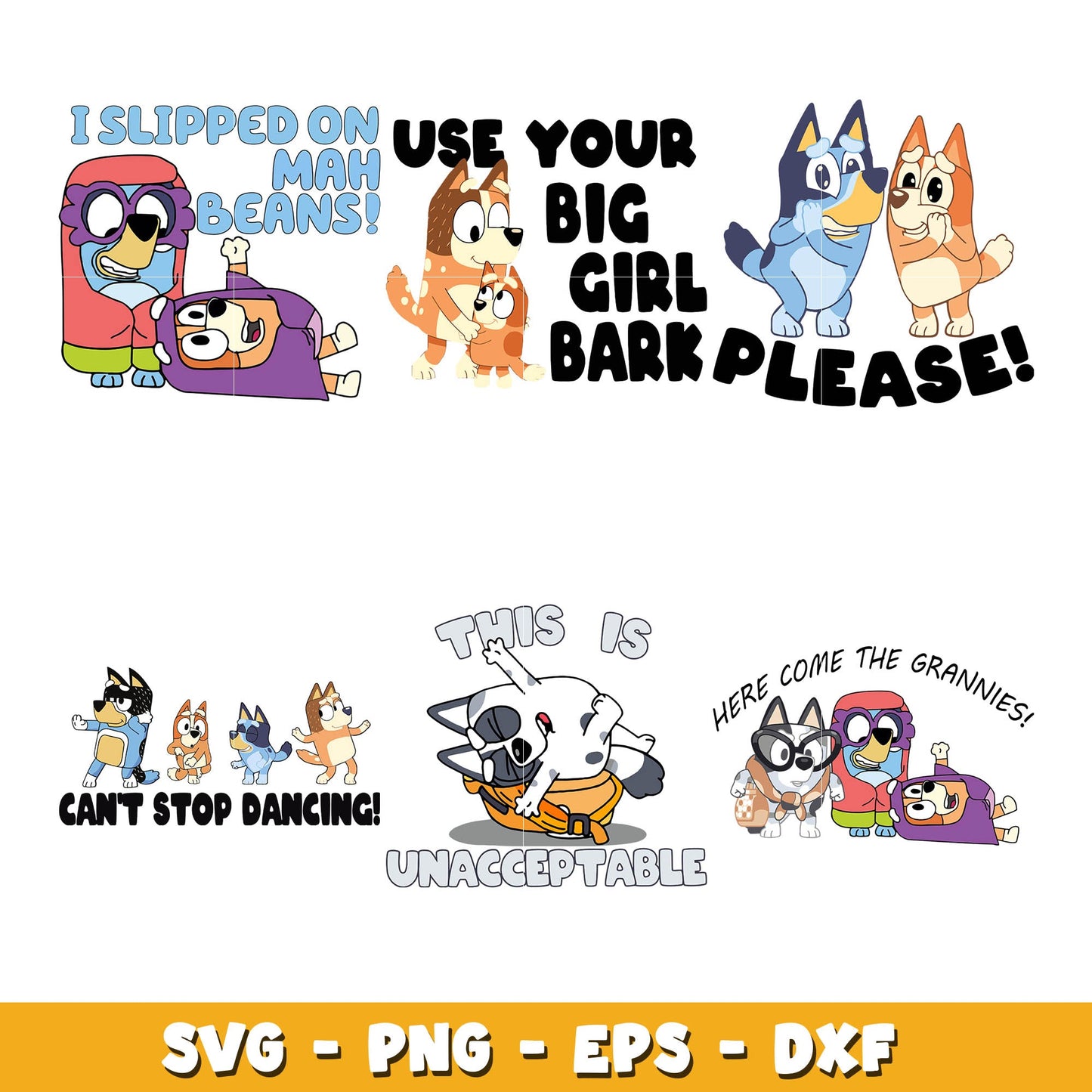 Cartoon bluey dog and family svg bundle, Cartoon bluey svg, Cartoon svg