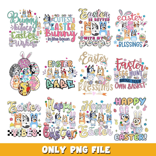 Happy Easter Bunny png,Bluey bundle png, cartoon png