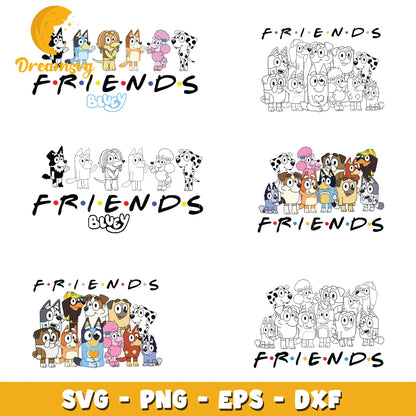 Bluey SVG Bundle, Bluey Birthday SVG, Bluey Alphabet SVG, Bluey and Family Clipart PNG Vector Files