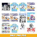 Bluey cartoon characters muffin  png, Bluey bundle png, cartoon png