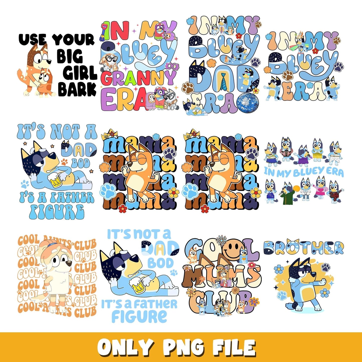 Bluey and Bingo png, Bluey bundle png, cartoon png