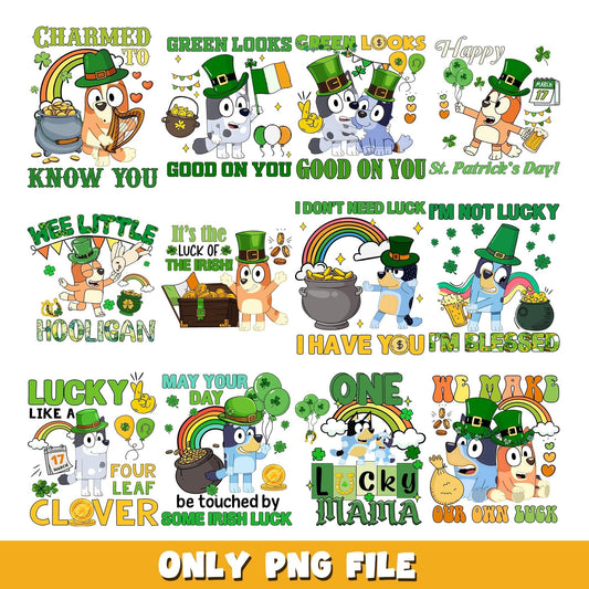 Have a lucky day png, Bluey bundle png, cartoon png