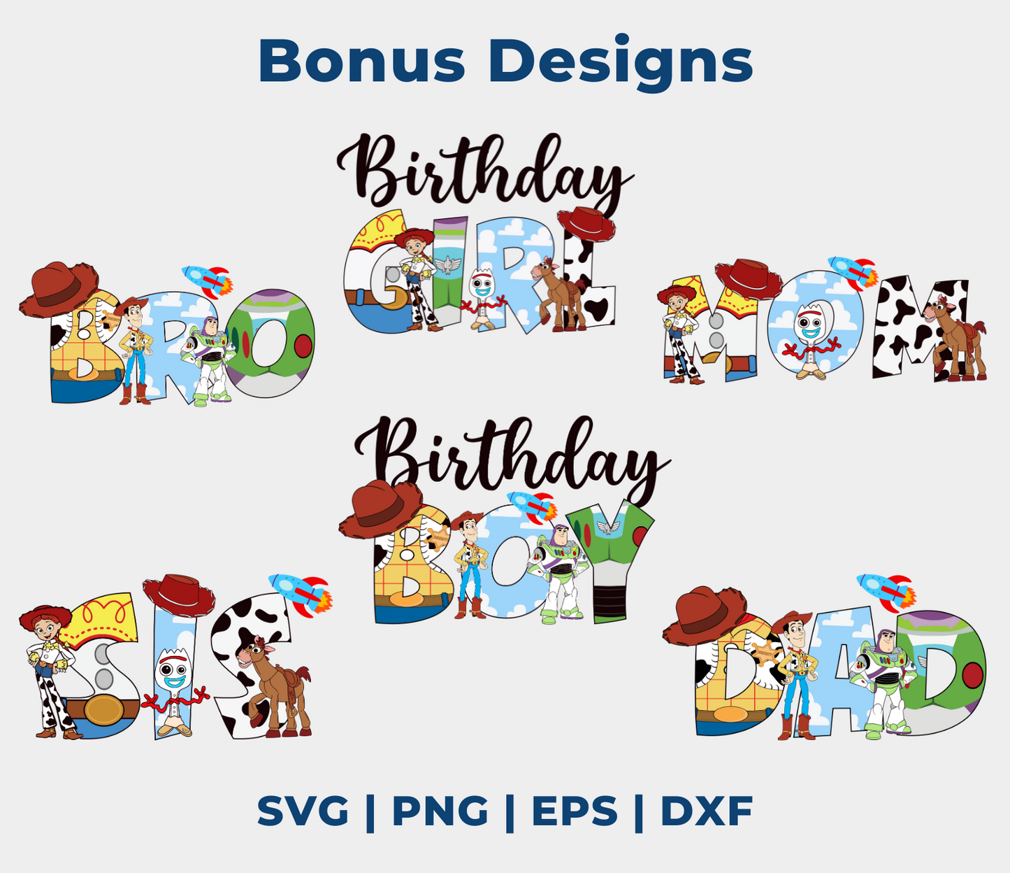 Toy Story SVG Bundle, Font Alphabet SVG, Woody Svg Files for Cricut, Toy Story Clipart Png, Buzz Lightyear Svg, Silhouette Cut Files