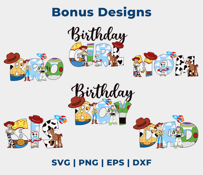 Toy Story SVG Bundle, Font Alphabet SVG, Woody Svg Files for Cricut, Toy Story Clipart Png, Buzz Lightyear Svg, Silhouette Cut Files