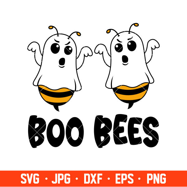 Boo Bees Svg, Ghost Bee Svg, Boo Svg, Halloween Svg, Cricut, Silhouette Cut File