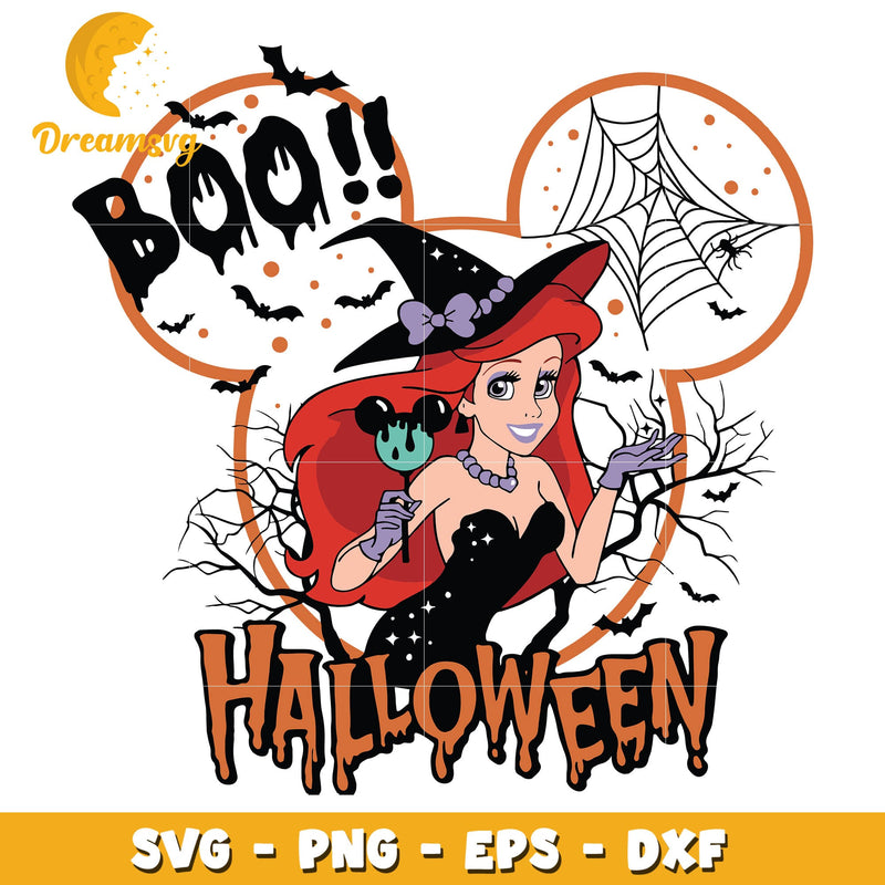 Ariel princess Boo svg, halloween svg