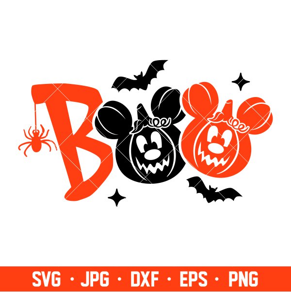 Boo Mickey Mouse Svg, Halloween Svg, Pumpkin Svg, Boo Svg, Cricut, Silhouette Vector Cut File