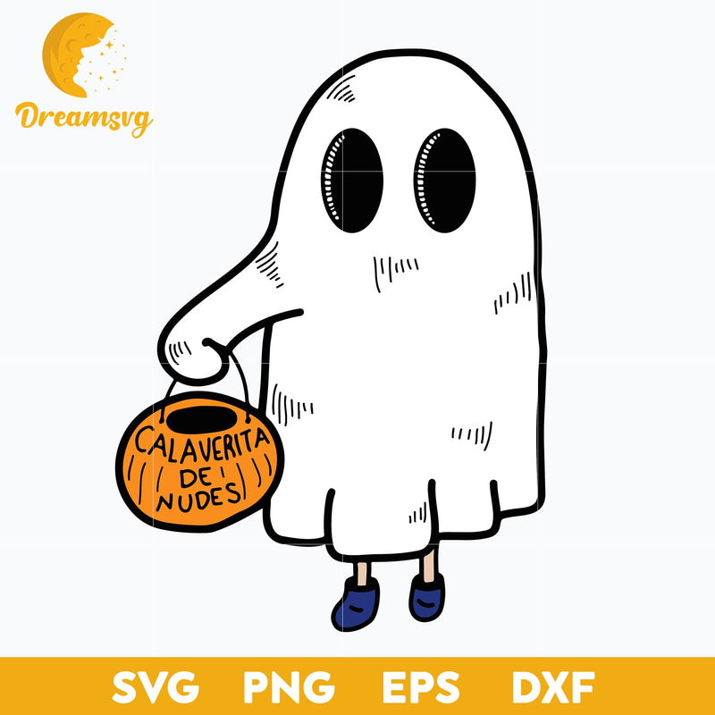 Boo Ghost Calaverita De Nudes svg, Halloween svg, png, dxf, eps digital file.