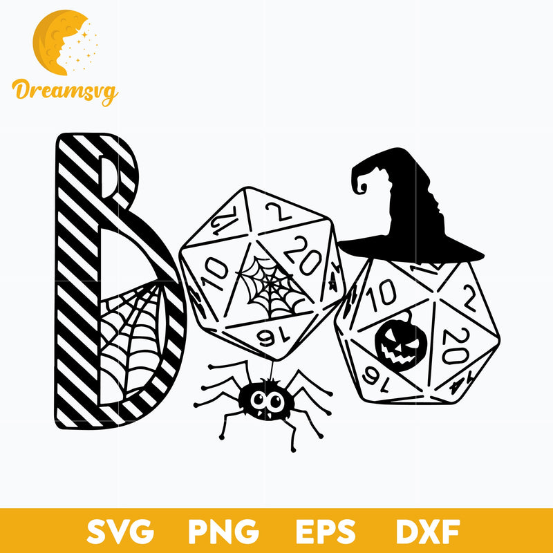 Boo Roll D20 Dnd Halloween svg, Halloween svg, png, dxf, eps digital file.