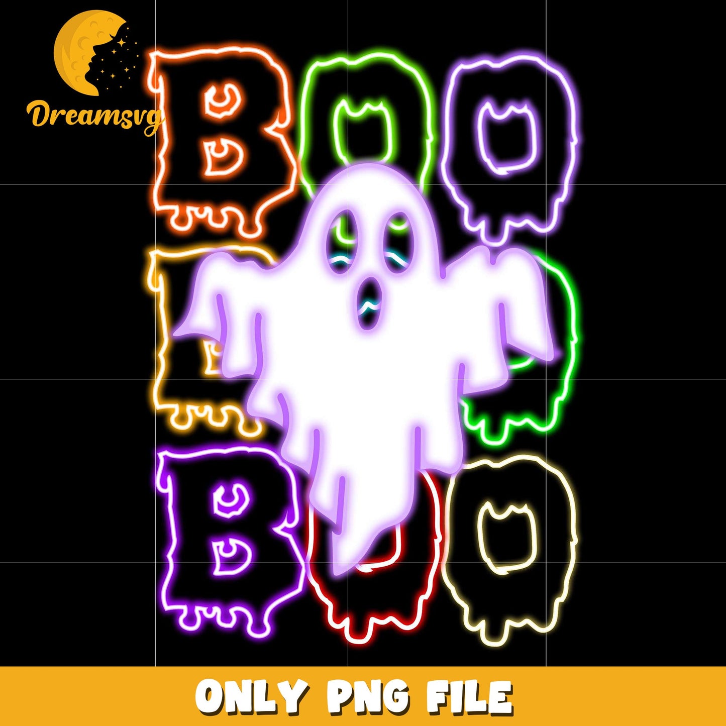 Boo boo boo neon png, spooky season png, halloween pumpkin png