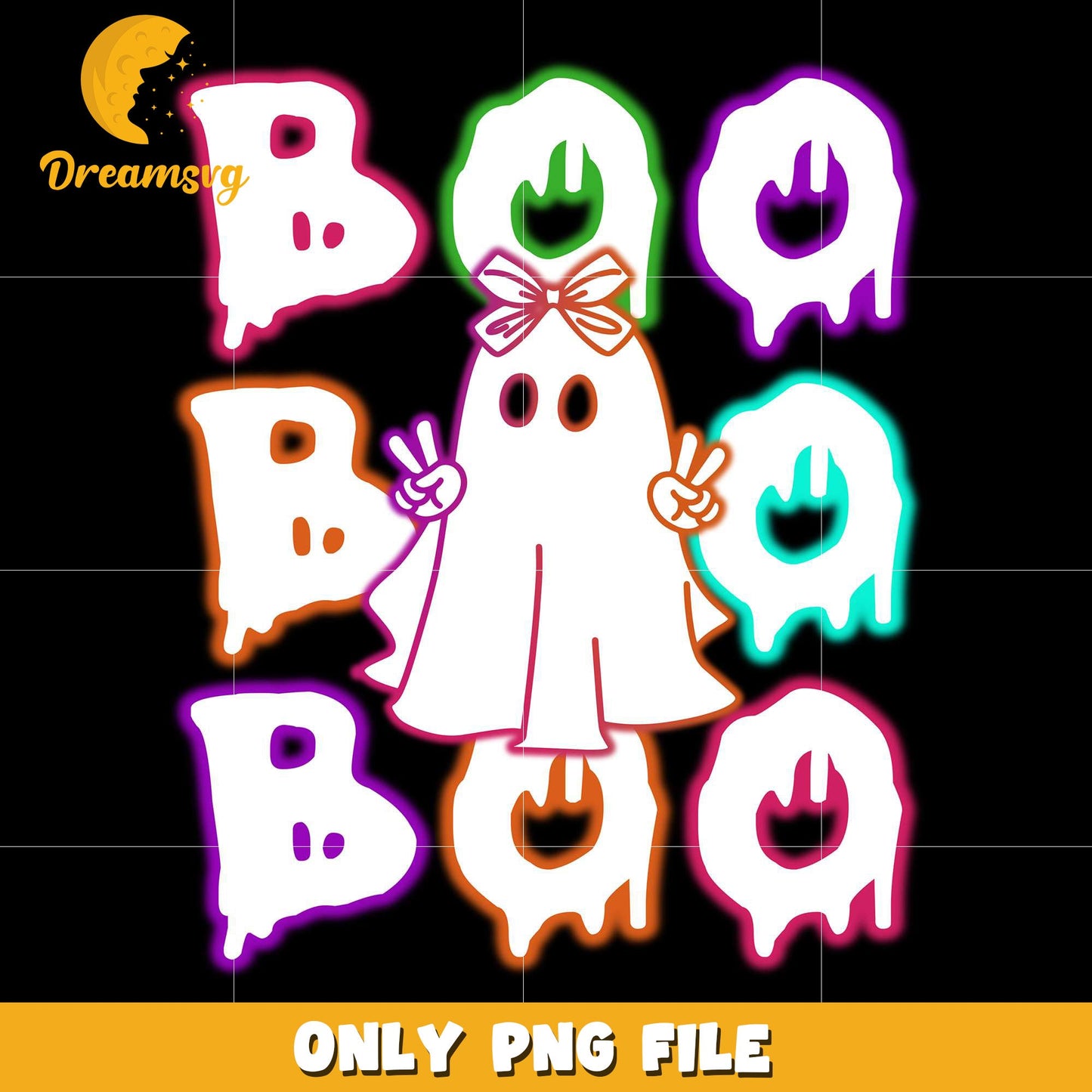Boo boo halloween neon png, spooky season png, halloween pumpkin png