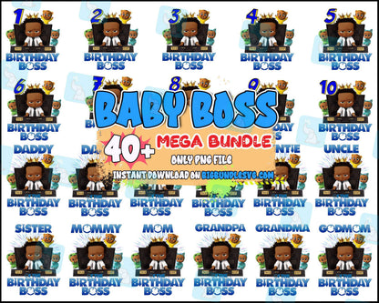 African American BOSS BABY, Boss baby boy clipart, digital download