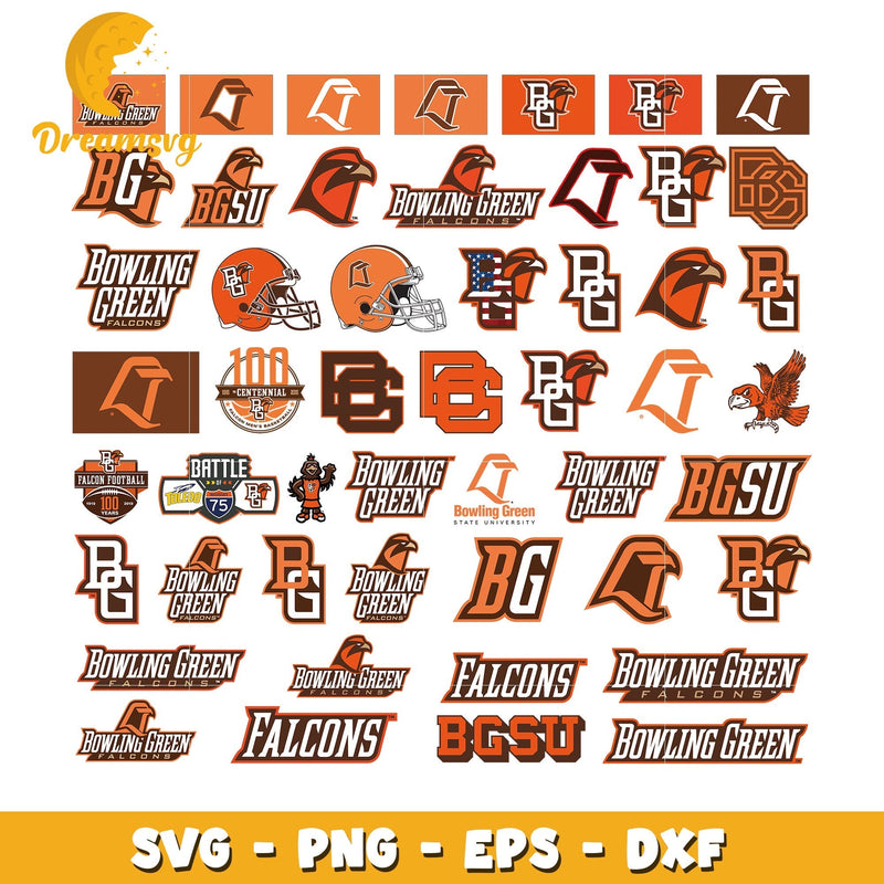 Bowling green falcons logo bundle svg, bowling green falcons football svg