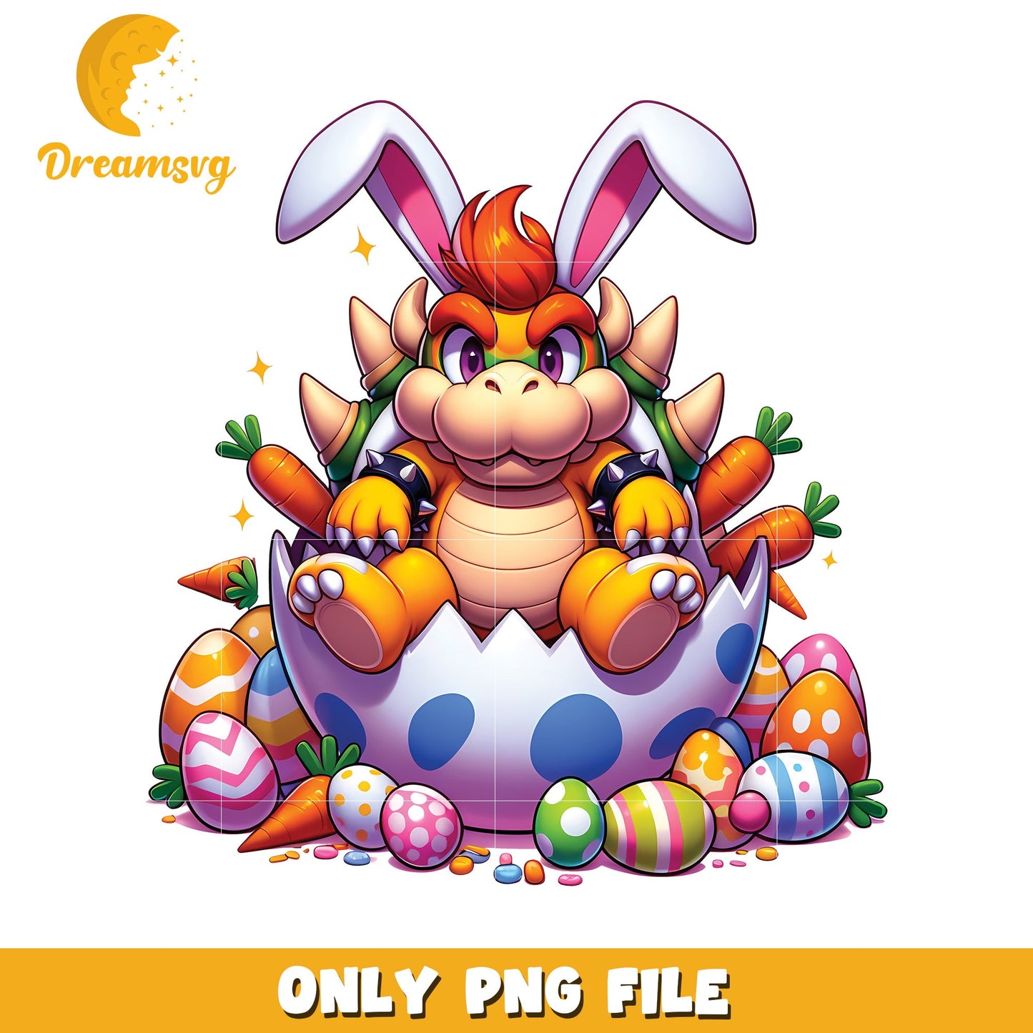 Bowser Jr Easter Bunny PNG Image