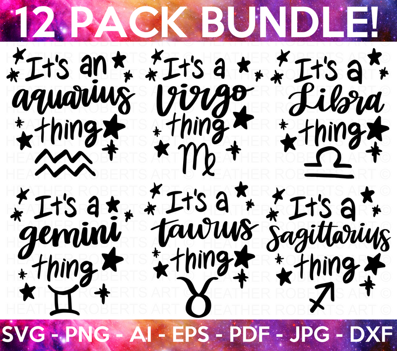 Zodiac Signs SVG Bundle