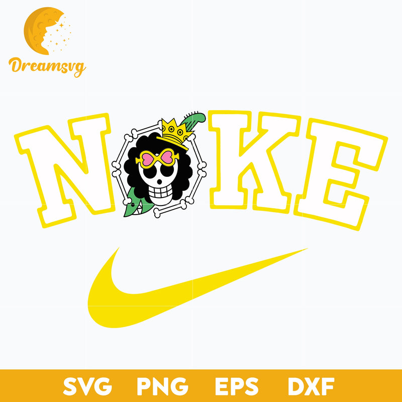 Brook Jolly Roger x Nike Svg, Brook Jolly Roger Svg, Brook One Piece Svg, One Piece Svg, file for cricut, Anime svg, png, eps, dxf digital download