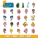 Bubble guppies cartoon design bundle svg, bubble guppies characters svg
