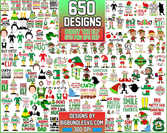 650+ Buddy The Elf SVG bundle, Christmas Friends SVG digital bundle, PNG EPS DXF formats, Digital files