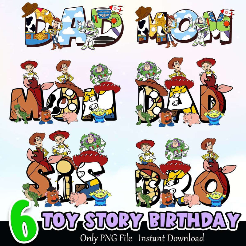 Toy Story Birthday PNG Bundle Sublimation Instant Download