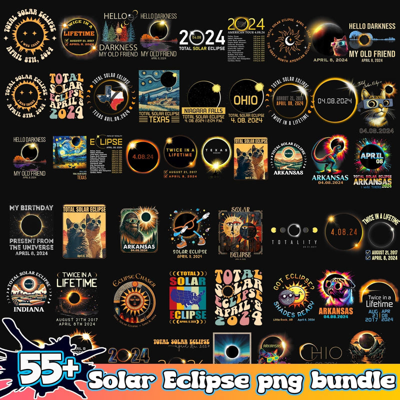 Bundle Funny Total Solar Eclipse 55+ PNG