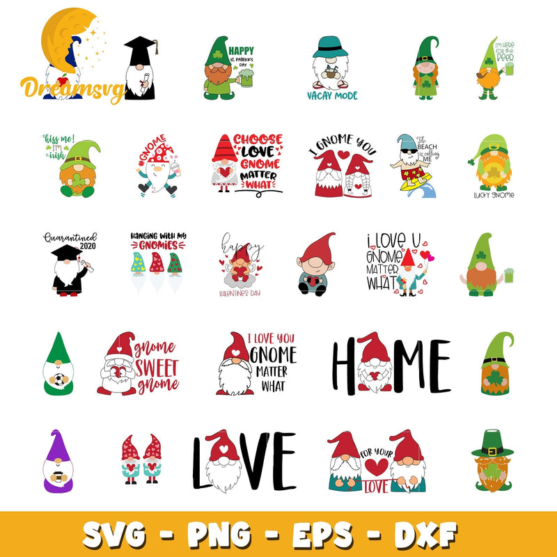 I gnome you christmas design bundle svg, gnomes for christmas svg