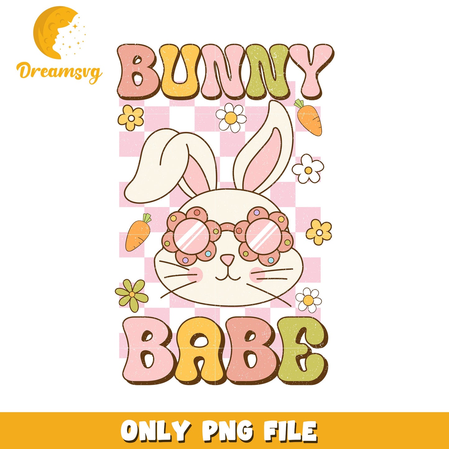 Bunny Babe PNG Retro Cute Rabbit Design