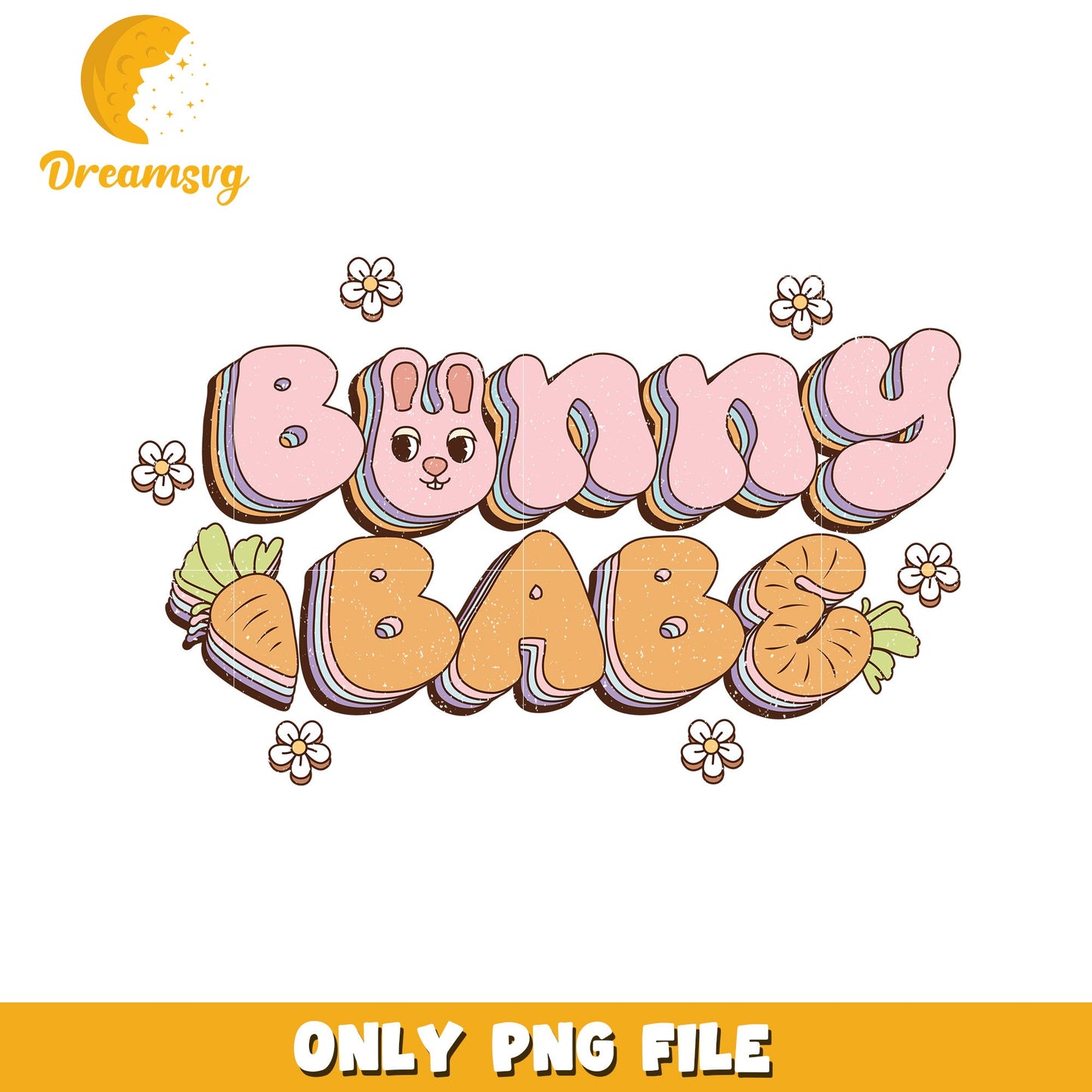 Bunny Babe PNG Retro Easter Design