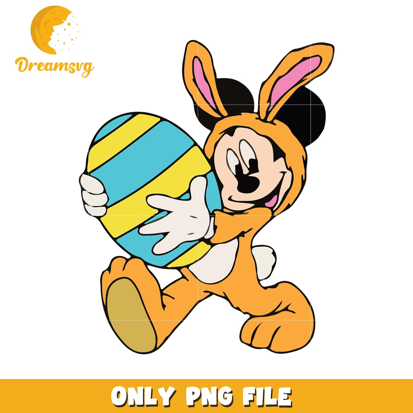 Bunny mickey mouse easter day png, happy easter day png, bunny png