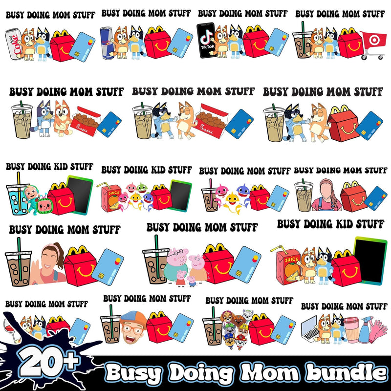 Busy Doing Mom Stuff Bundle 20+ PNG