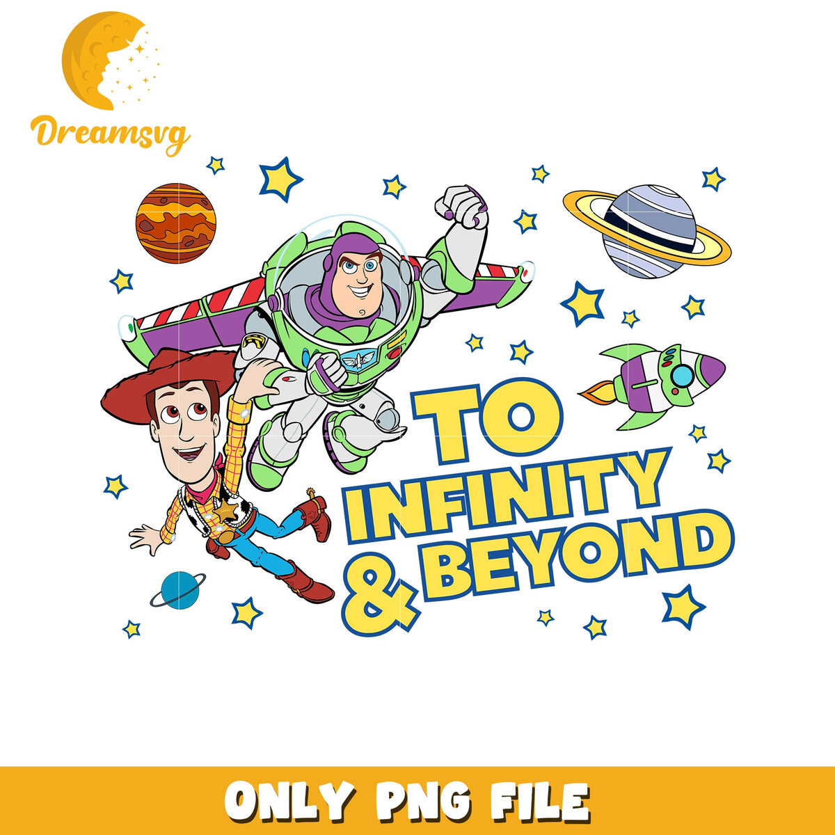 Buzz and Woody to Infinity Beyond PNG Artwork Design