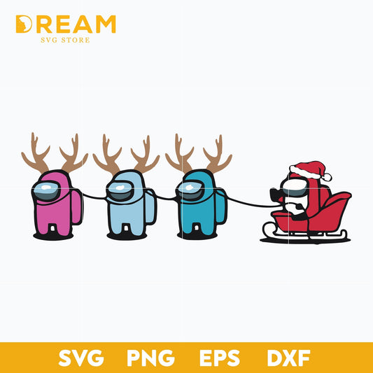 Among Us Santa Sleigh Svg, Christmas Svg, Xmas Svg, Christmas Gift, Christmas svg, png, dxf, eps digital file CRM0512206L