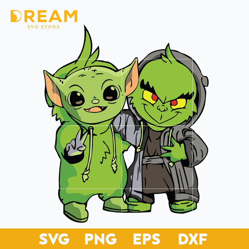 Baby Yoda And Grinch Svg, christmas svg, png, dxf, eps digital file CRM0812202L