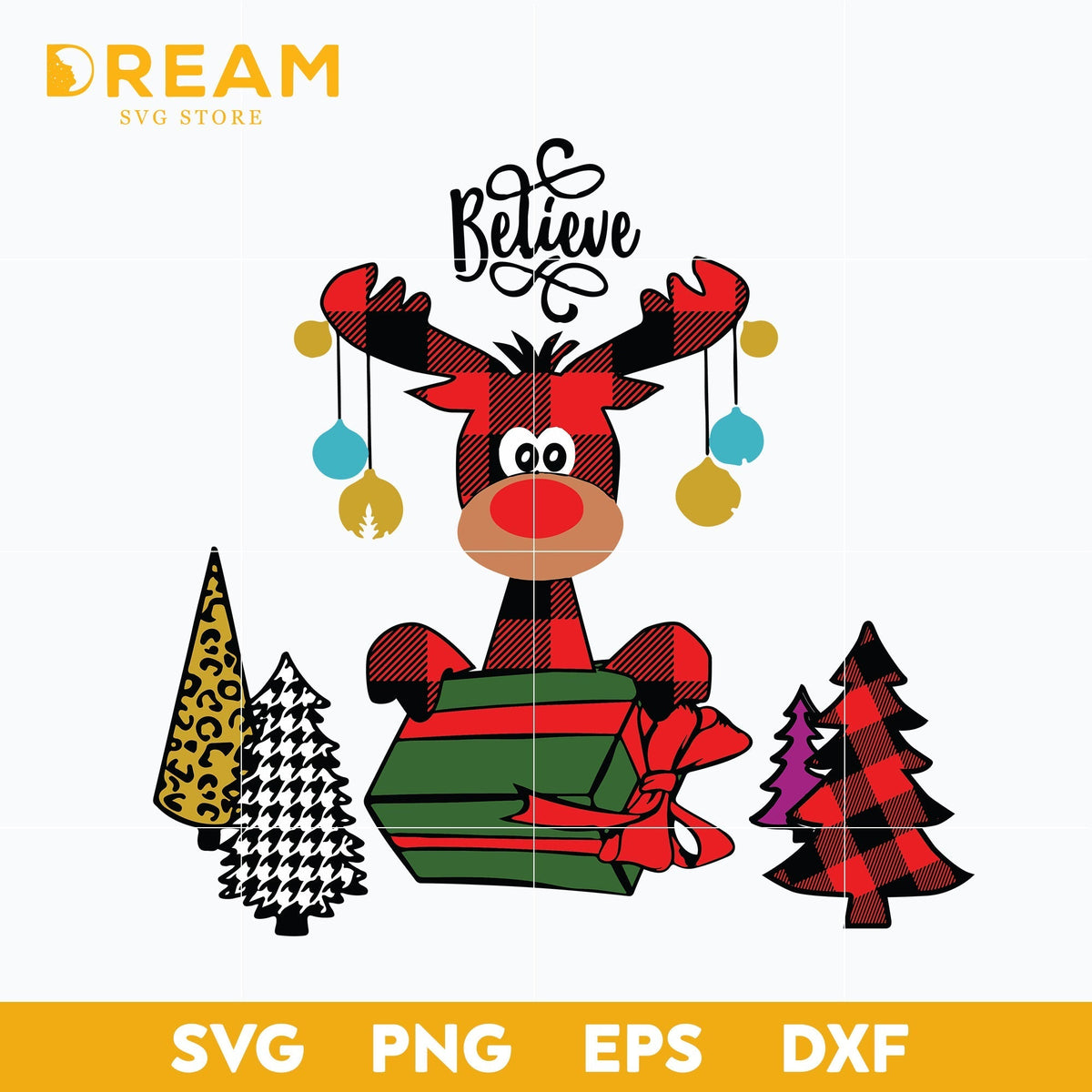 Believer Reindeer christmas svg, Christmas svg, png, dxf, eps digital file CRM10112013L