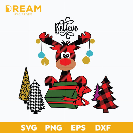 Believer Reindeer christmas svg, Christmas svg, png, dxf, eps digital file CRM10112013L