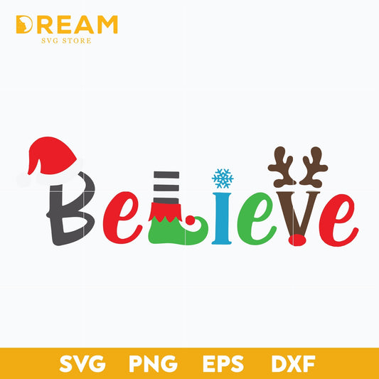 Believe christmas svg, Christmas svg, png, dxf, eps digital file CRM1511208L