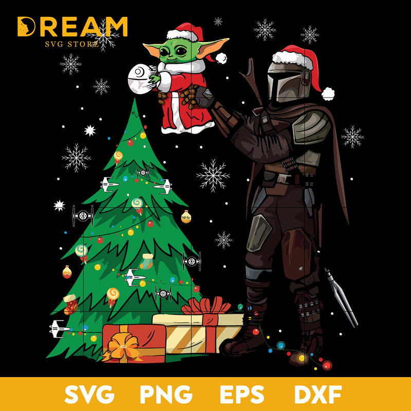 Baby Yoda The Mandalorian Star Wars Christmas svg, png, dxf, eps digital file