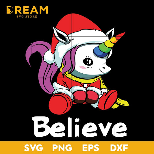 Believe unicorn christmas svg, christmas svg, png, dxf, eps digital file CRM1911202L