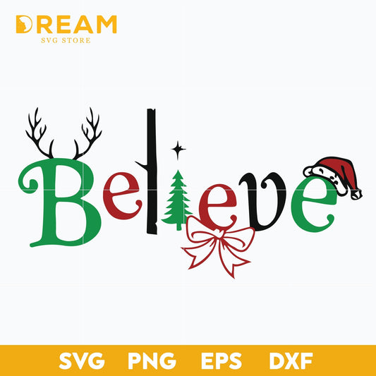 Believe christmas svg, christmas svg, png, dxf, eps digital file CRM1911206L