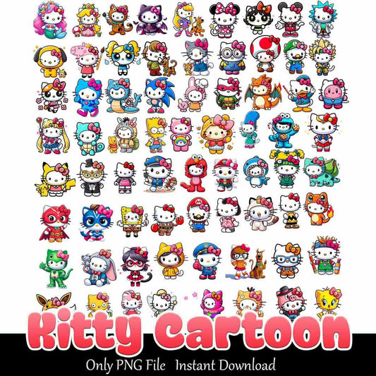 Kitty Cartoon Bundle PNG  Hello Kitty PNG Instant Download