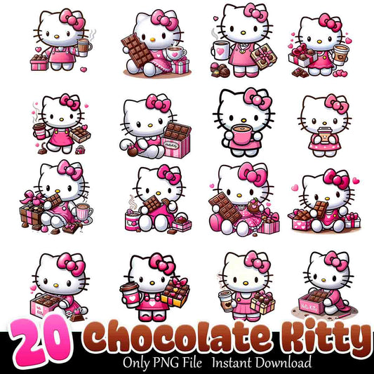 Coffee and Chocolate Kitty Bundle PNG 20+ Aristocats Love PNG Instant Download