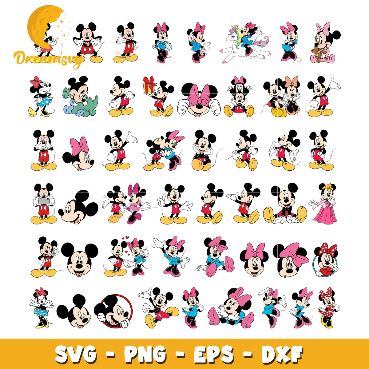 Disney mickey and minnie bundle svg, mickey and minnie svg