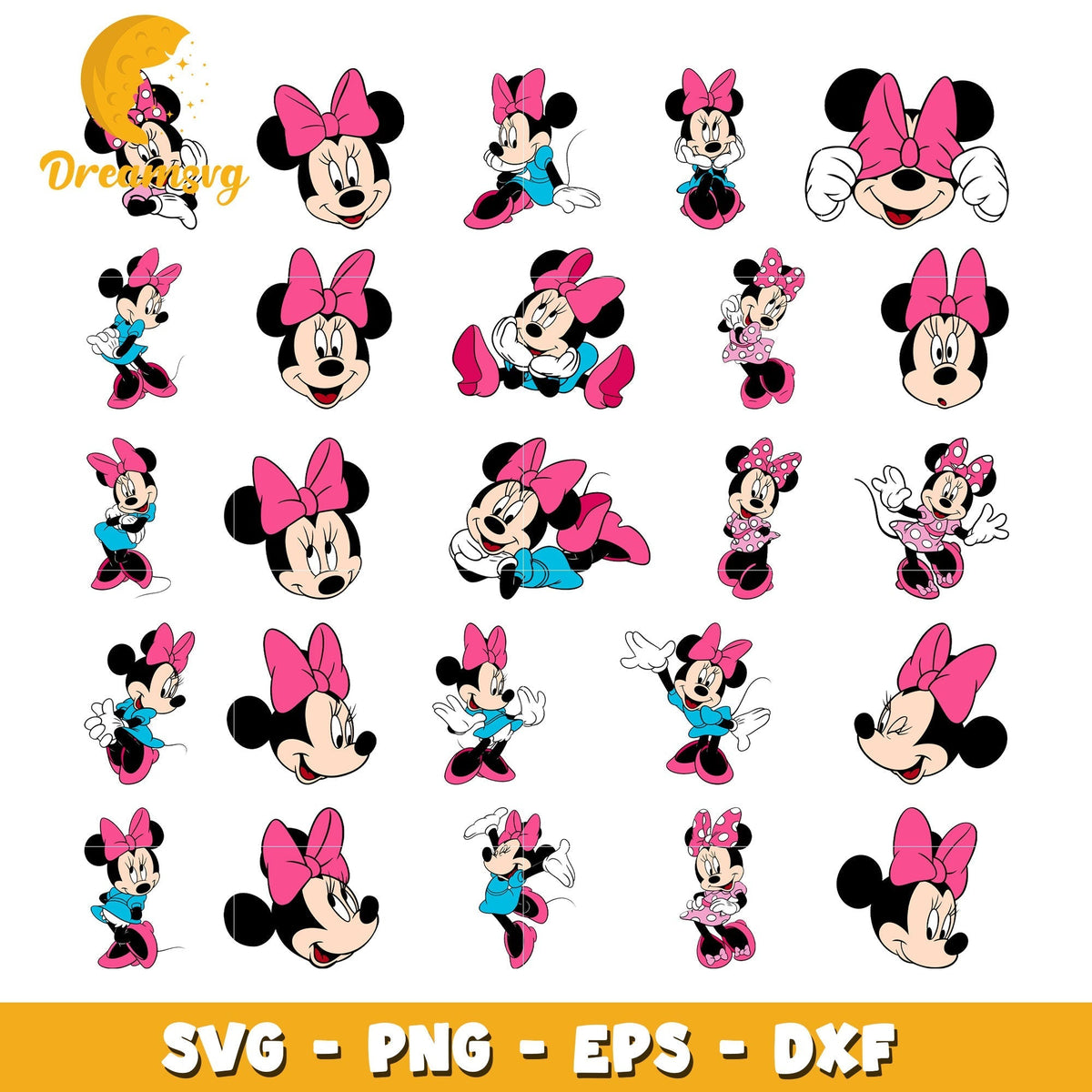 Disney minnie mouse cartoon bundle svg, minnie mouse svg