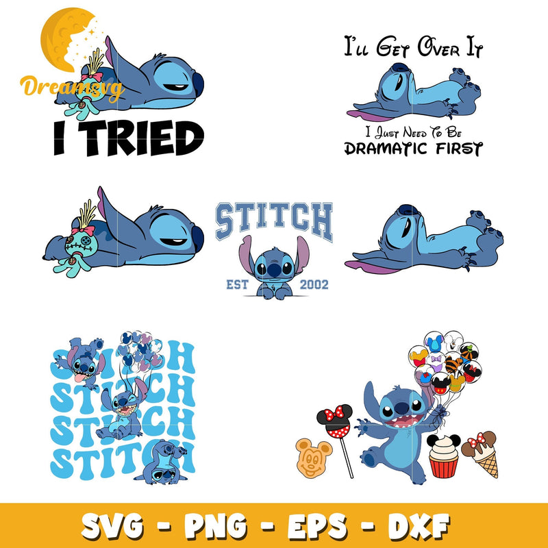 Stitch est 2002 design bundle svg, stitch the cartoon svg