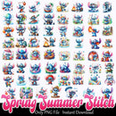 Spring Summer Stitch Bundle PNG Stitch Character PNG Instant Download