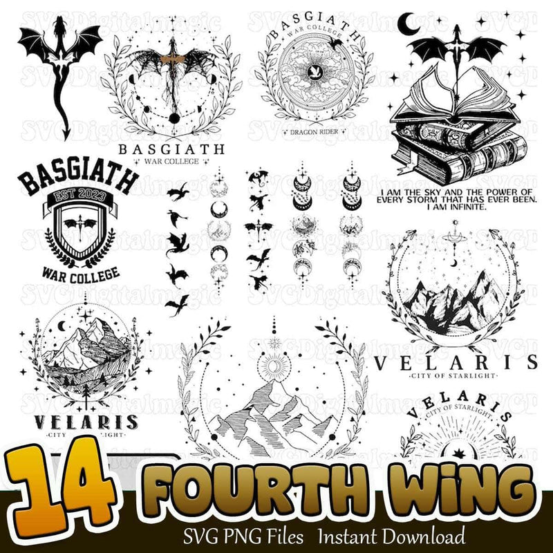 City Of Starlight Bundle SVG PNG 14+ Fourth Wing SVG Instant Download