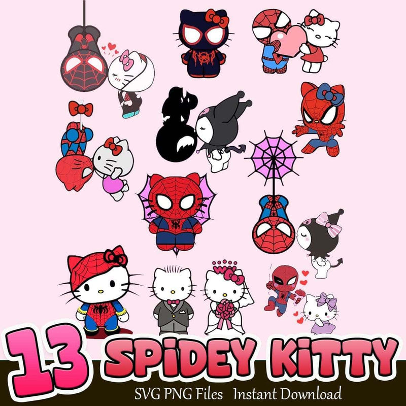 Spidey Kitty Bundle Svg Png 13+ Hello Kitty SVG Instant Download