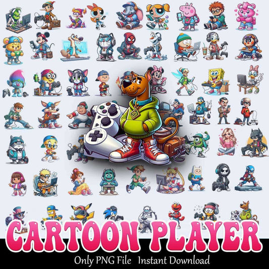 Cartoon Player Bundle PNG Funny Cartoon PNG Instant Download